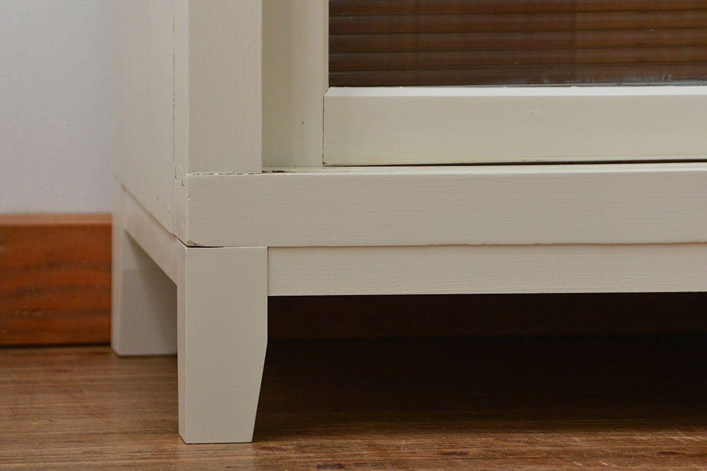 アンティーク家具　アンティーク リメイク品 モールガラスペイント キッチンキャビネット(カウンターテーブル)