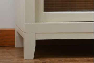 アンティーク家具　アンティーク リメイク品 モールガラスペイント キッチンキャビネット(カウンターテーブル)