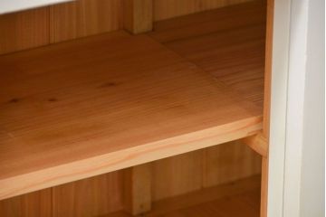 アンティーク家具　アンティーク リメイク品 モールガラスペイント キッチンキャビネット(カウンターテーブル)