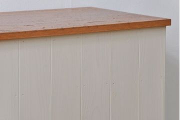 アンティーク家具　アンティーク リメイク品 モールガラスペイント キッチンキャビネット(カウンターテーブル)