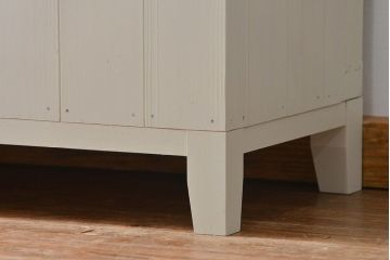 アンティーク家具　アンティーク リメイク品 モールガラスペイント キッチンキャビネット(カウンターテーブル)