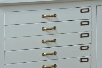 アンティーク家具　アンティーク かわいいリペイント デンタルキャビネット(ケビント、収納棚)