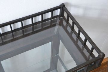 アンティーク家具　大正ロマン 高級品 天枠付き古いタバコ屋のガラスケース(ショーケース)