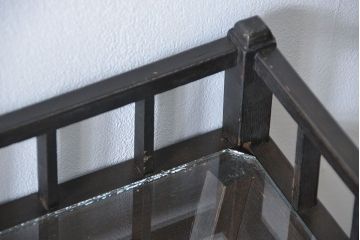 アンティーク家具　大正ロマン 高級品 天枠付き古いタバコ屋のガラスケース(ショーケース)