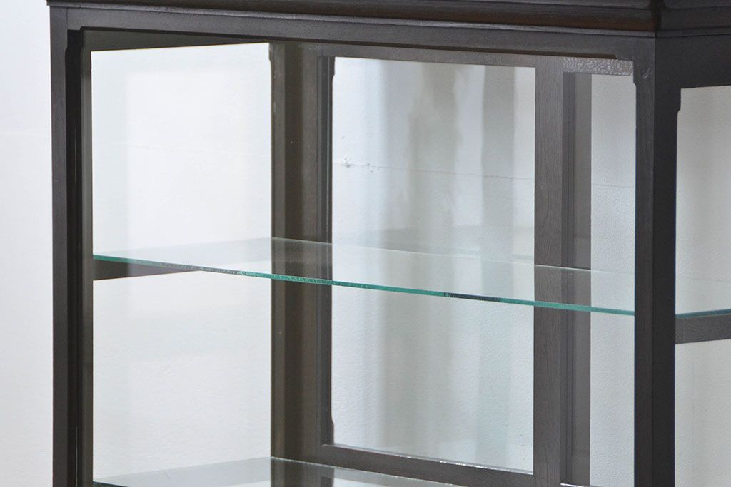 アンティーク家具　大正ロマン 高級品 天枠付き古いタバコ屋のガラスケース(ショーケース)