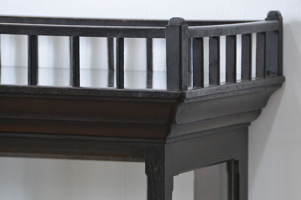 アンティーク家具　大正ロマン 高級品 天枠付き古いタバコ屋のガラスケース(ショーケース)