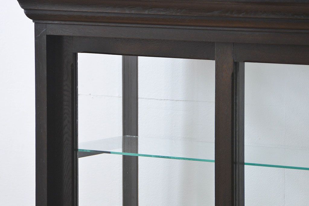 アンティーク家具　大正ロマン 高級品 天枠付き古いタバコ屋のガラスケース(ショーケース)