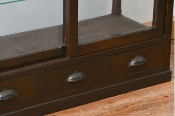 アンティーク家具　大正ロマン 高級品 天枠付き古いタバコ屋のガラスケース(ショーケース)