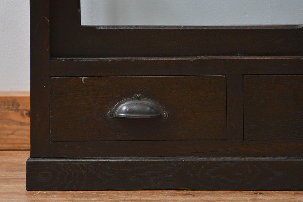 アンティーク家具　大正ロマン 高級品 天枠付き古いタバコ屋のガラスケース(ショーケース)