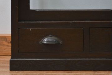 アンティーク家具　大正ロマン 高級品 天枠付き古いタバコ屋のガラスケース(ショーケース)