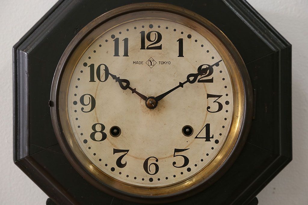 アンティーク雑貨　アンティーク 古い八角柱時計(ボンボン時計)