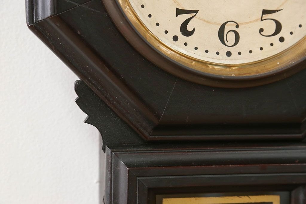 アンティーク雑貨　アンティーク 古い八角柱時計(ボンボン時計)