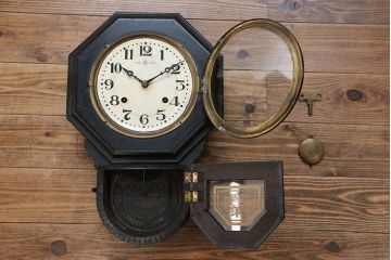 アンティーク雑貨　アンティーク 古い八角柱時計(ボンボン時計)