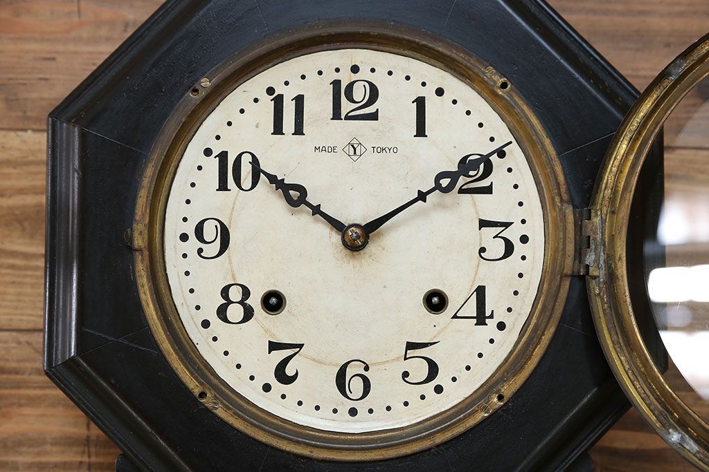 アンティーク雑貨　アンティーク 古い八角柱時計(ボンボン時計)