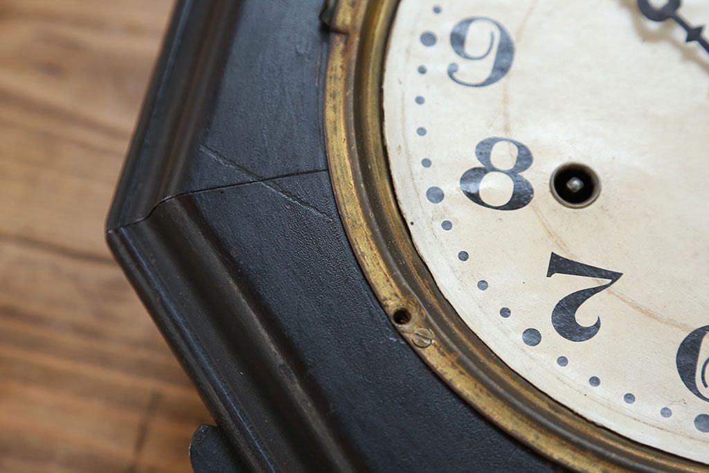 アンティーク雑貨　アンティーク 古い八角柱時計(ボンボン時計)