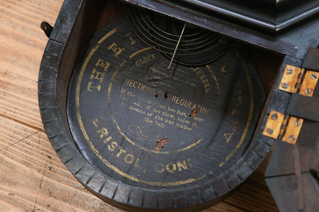 アンティーク雑貨　アンティーク 古い八角柱時計(ボンボン時計)