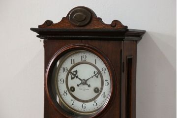 アンティーク雑貨　アンティーク 大正ロマン スジガラス 高級柱時計(ボンボン時計、スリゲル)