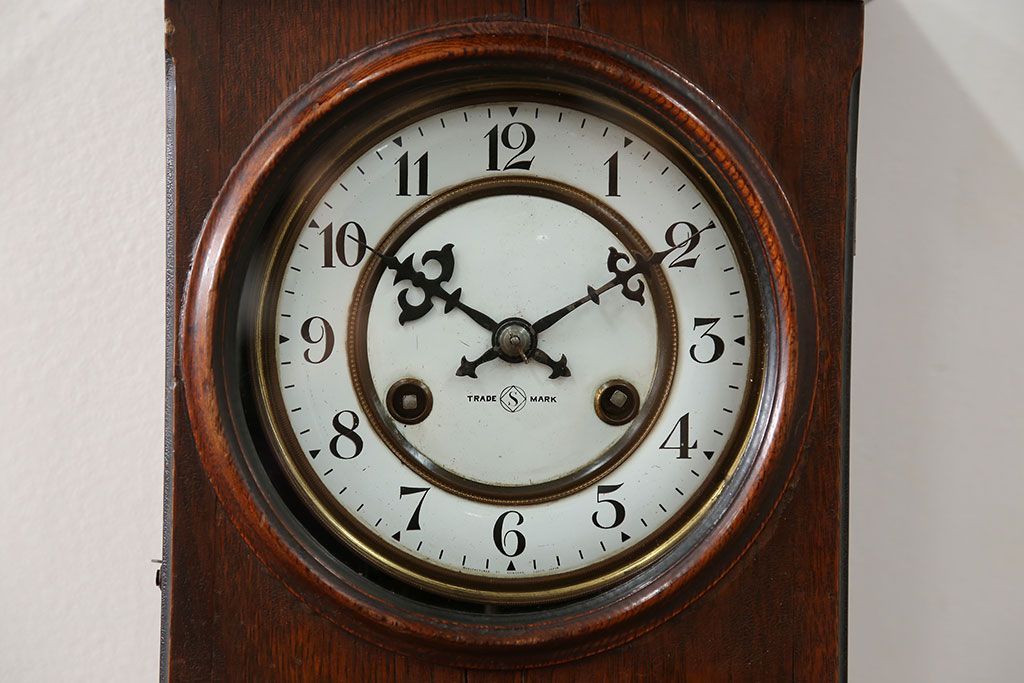 アンティーク雑貨　アンティーク 大正ロマン スジガラス 高級柱時計(ボンボン時計、スリゲル)