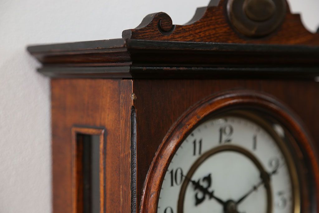 アンティーク雑貨　アンティーク 大正ロマン スジガラス 高級柱時計(ボンボン時計、スリゲル)