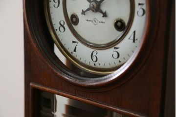 アンティーク雑貨　アンティーク 大正ロマン スジガラス 高級柱時計(ボンボン時計、スリゲル)