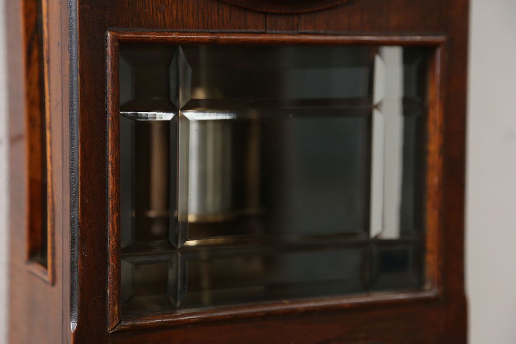 アンティーク雑貨　アンティーク 大正ロマン スジガラス 高級柱時計(ボンボン時計、スリゲル)