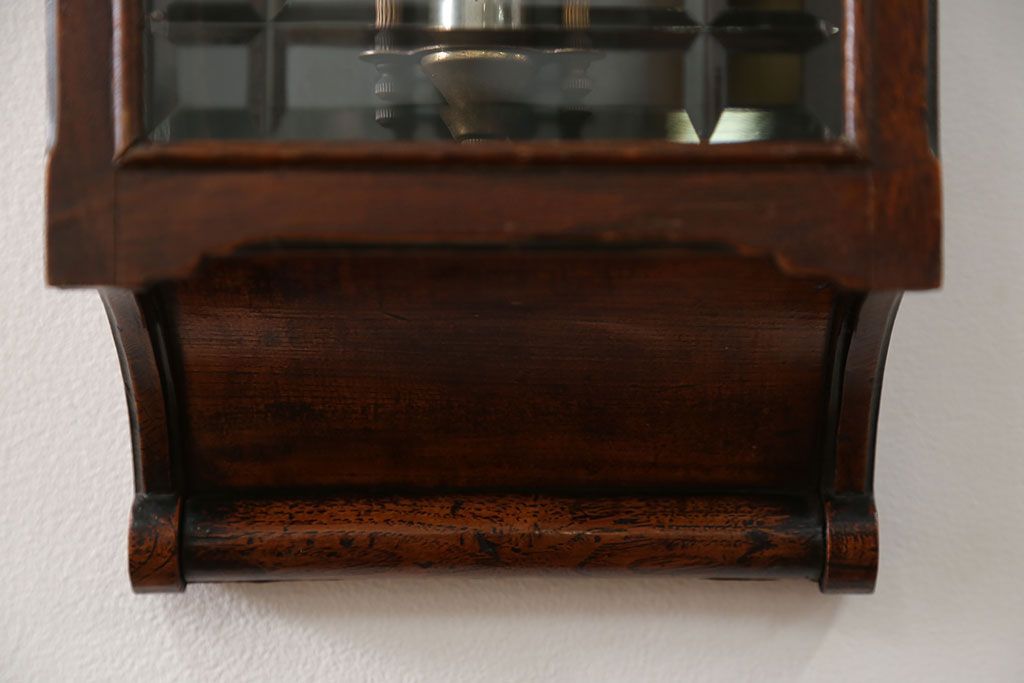 アンティーク雑貨　アンティーク 大正ロマン スジガラス 高級柱時計(ボンボン時計、スリゲル)