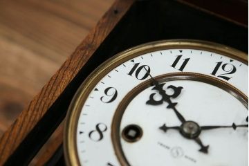 アンティーク雑貨　アンティーク 大正ロマン スジガラス 高級柱時計(ボンボン時計、スリゲル)