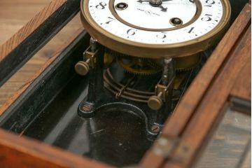 アンティーク雑貨　アンティーク 大正ロマン スジガラス 高級柱時計(ボンボン時計、スリゲル)