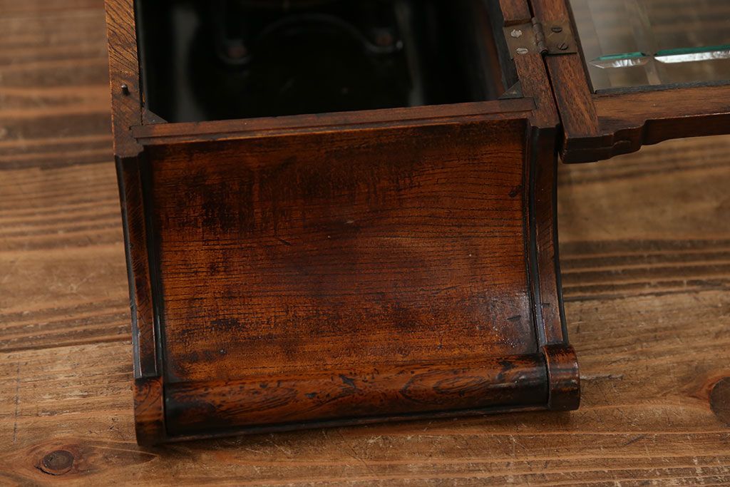 アンティーク雑貨　アンティーク 大正ロマン スジガラス 高級柱時計(ボンボン時計、スリゲル)