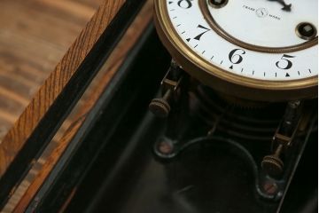 アンティーク雑貨　アンティーク 大正ロマン スジガラス 高級柱時計(ボンボン時計、スリゲル)