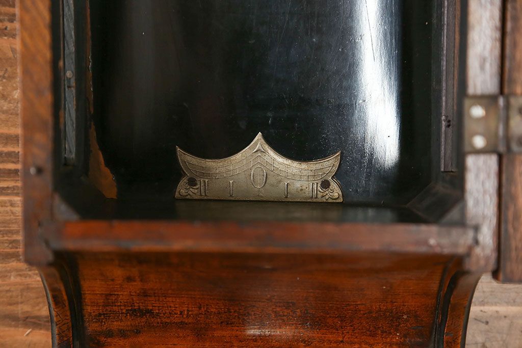 アンティーク雑貨　アンティーク 大正ロマン スジガラス 高級柱時計(ボンボン時計、スリゲル)