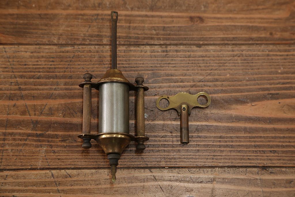 アンティーク雑貨　アンティーク 大正ロマン スジガラス 高級柱時計(ボンボン時計、スリゲル)