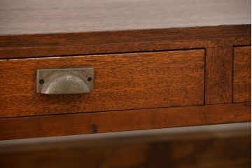 レトロ家具　昭和レトロ シンプルな2杯引き出し平机(テーブル)