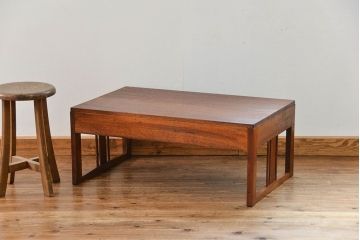 レトロ家具　昭和レトロ シンプルな2杯引き出し平机(テーブル)
