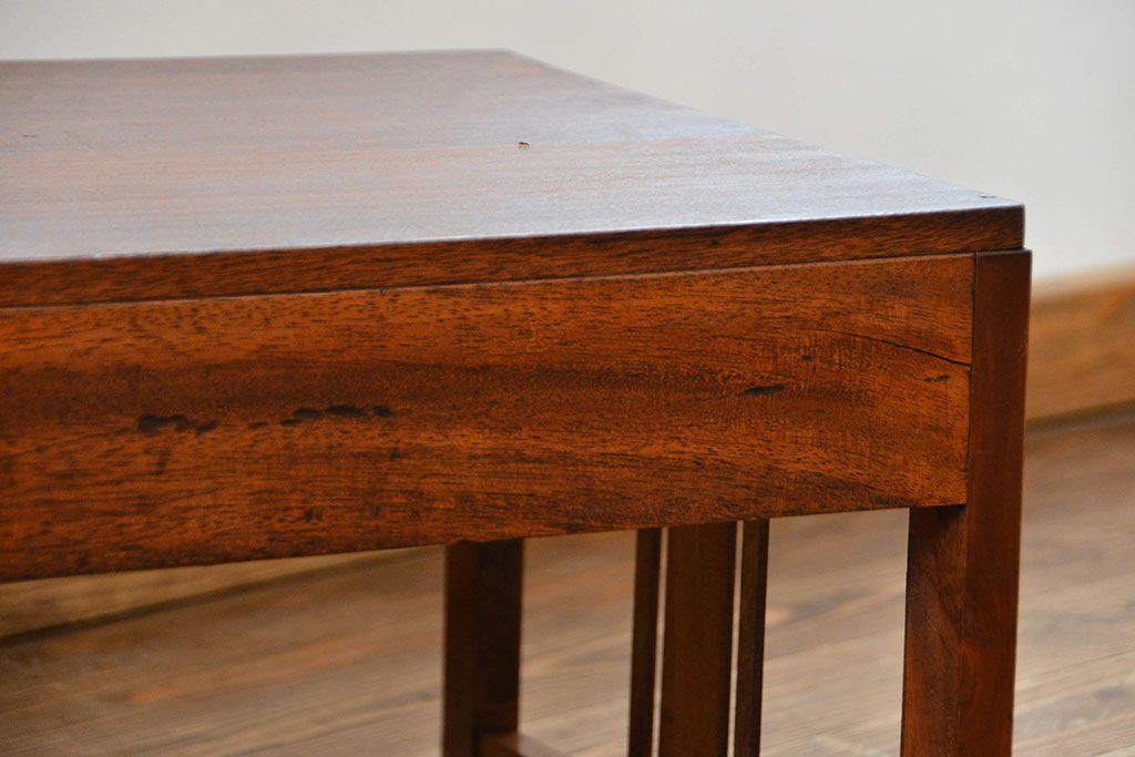 レトロ家具　昭和レトロ シンプルな2杯引き出し平机(テーブル)