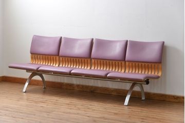 中古 天童木工 4Pベンチ(ソファ)