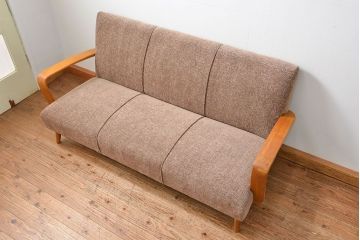 レトロ家具　アンティーク 1960〜70年代 レトロな3Pソファ(3人掛けソファ・トリプルソファ)