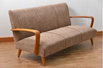 レトロ家具　アンティーク 1960〜70年代 レトロな3Pソファ(3人掛けソファ・トリプルソファ)