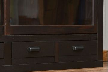 アンティーク家具　アンティーク 簡素な作りの大きな薄型収納棚(ガラスケース、飾り棚)