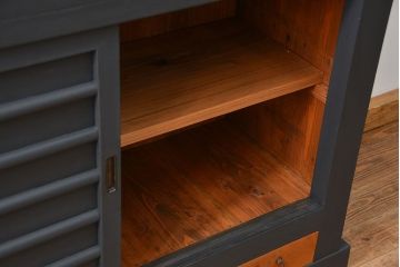 アンティーク家具　【T様ご決済分】アンティーク 結霜ガラス入り!四尺　重ね水屋箪笥