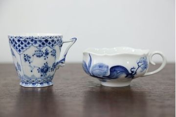 アンティーク雑貨　ロイヤルコペンハーゲン(Royal Copenhagen)・マイセンなどのカップ&ソーサー4種類セット(リモージュ・リチャード・ジノリ)