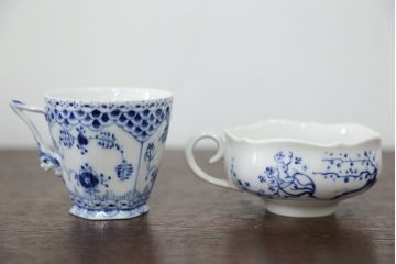 アンティーク雑貨　ロイヤルコペンハーゲン(Royal Copenhagen)・マイセンなどのカップ&ソーサー4種類セット(リモージュ・リチャード・ジノリ)