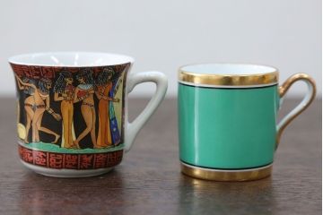 アンティーク雑貨　ロイヤルコペンハーゲン(Royal Copenhagen)・マイセンなどのカップ&ソーサー4種類セット(リモージュ・リチャード・ジノリ)