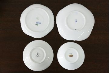 アンティーク雑貨　ロイヤルコペンハーゲン(Royal Copenhagen)・マイセンなどのカップ&ソーサー4種類セット(リモージュ・リチャード・ジノリ)