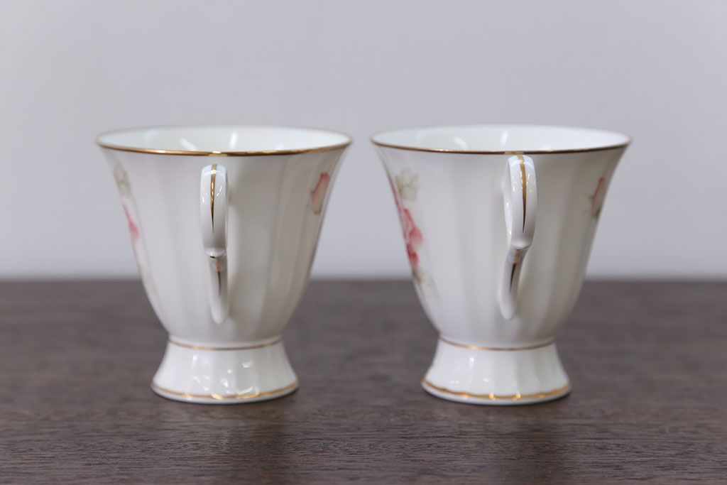 アンティーク雑貨　ノリタケ・大皿、カップ&ソーサー(ノリタケ(Noritake)2客、ホヤ(HOYA)2客)計5点セット