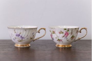 アンティーク雑貨　ノリタケ・大皿、カップ&ソーサー(ノリタケ(Noritake)2客、ホヤ(HOYA)2客)計5点セット