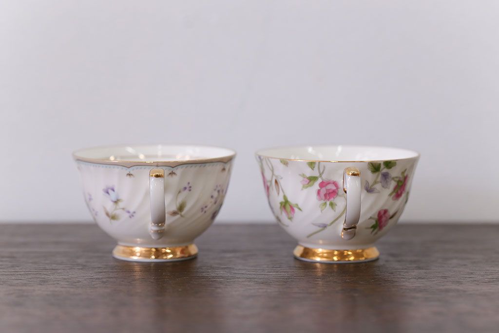 アンティーク雑貨　ノリタケ・大皿、カップ&ソーサー(ノリタケ(Noritake)2客、ホヤ(HOYA)2客)計5点セット