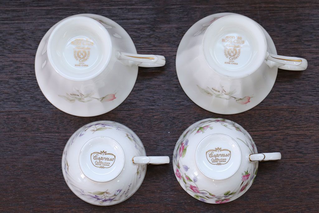 アンティーク雑貨　ノリタケ・大皿、カップ&ソーサー(ノリタケ(Noritake)2客、ホヤ(HOYA)2客)計5点セット