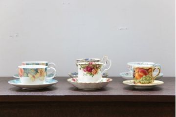アンティーク雑貨　ドルトン、ミントン、アルバート、エインズレイなどカップ&ソーサー 6客セット