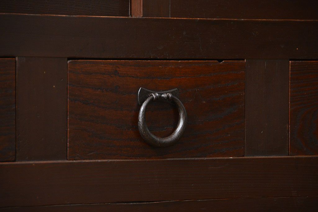 アンティーク家具　古民具・骨董 シンプルでモダンな三尺水屋箪笥(食器棚、収納棚)